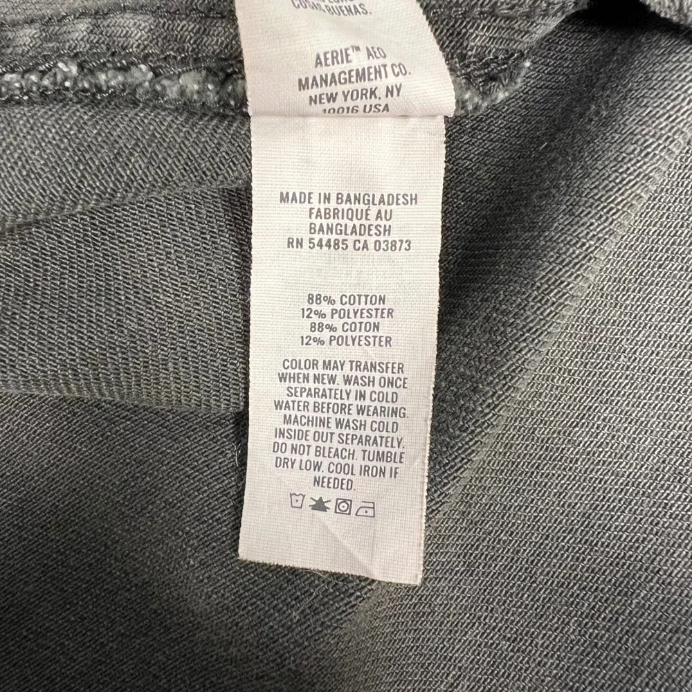 Aerie Denim Skirt Ruffle Hem Gray Mini Skater Elastic Waist Casual S - Picture 4 of 8